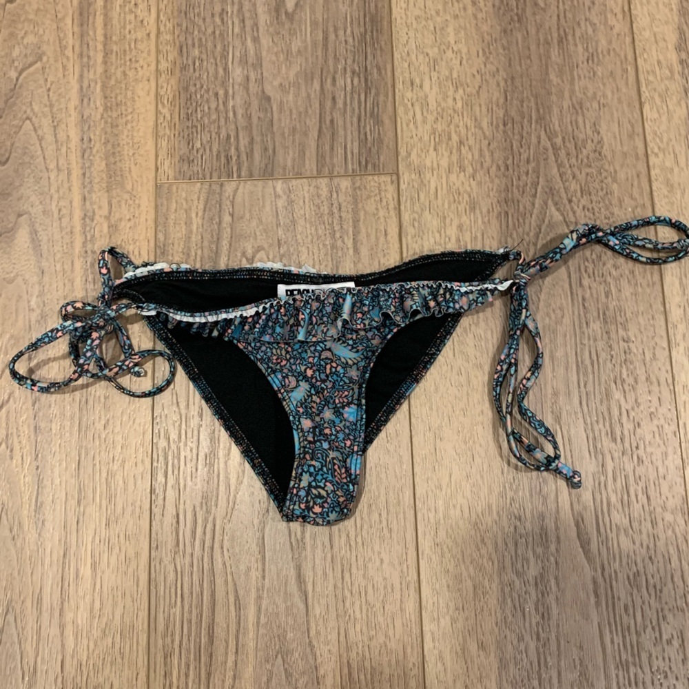 Beach Riot Floral Ruffle Side Tie Bikini Bottoms